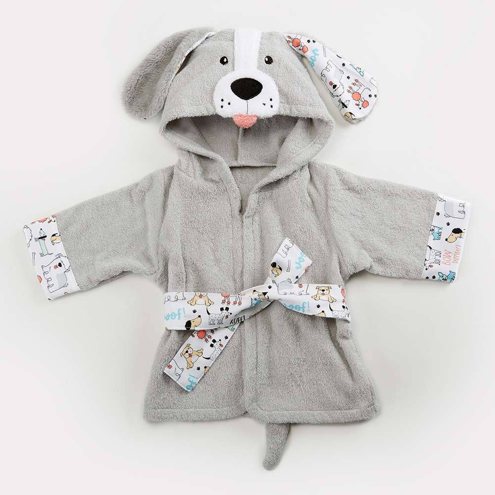 Hooded Baby Bathrobe – 100% Cotton, Cute Animal Design (0–3 Years)