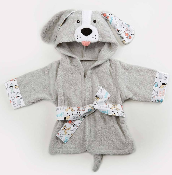 Hooded Baby Bathrobe – 100% Cotton, Cute Animal Design (0–3 Years)