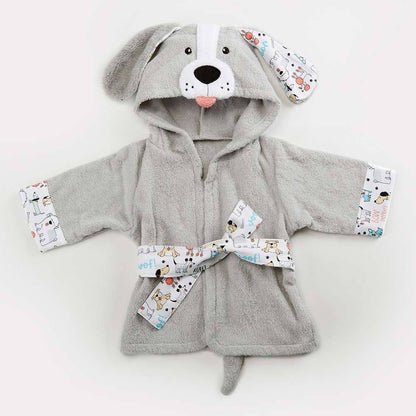 Hooded Baby Bathrobe – 100% Cotton, Cute Animal Design (0–3 Years)