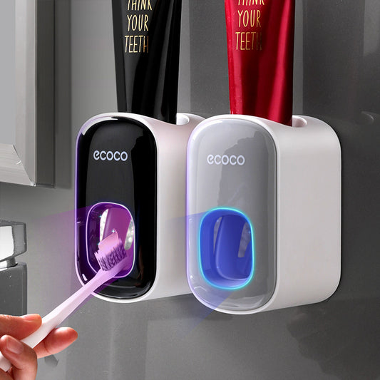 Wall-Mount Smart Toothpaste Dispenser & Toothbrush Organizer – Touch-Free, Space-Saving